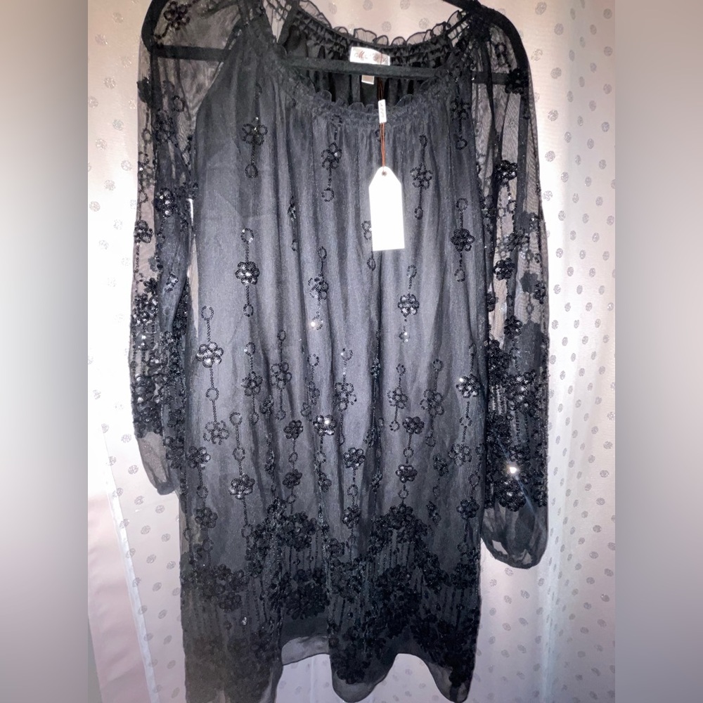 Max studios specialty products, Black mini sequins dress